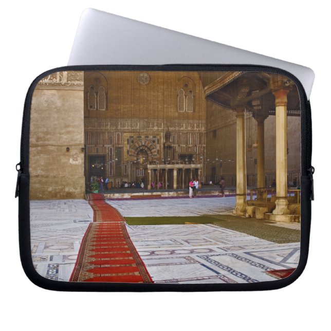 Prayer rugs leading into Islamic mosque, Cairo, Laptop Sleeve (Front)