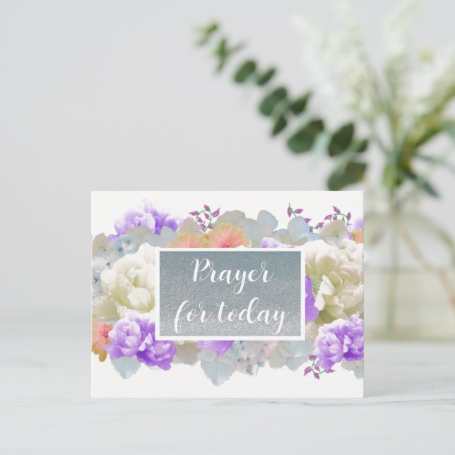 Prayer Scripture for Today Faux Glitter Postcard (Standing Front)