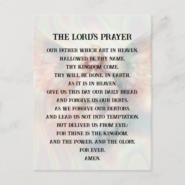 Prayer - The Lord's Prayer Postcard (Front)
