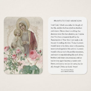 Prayer to End Abortion Pro-life Religious Mary