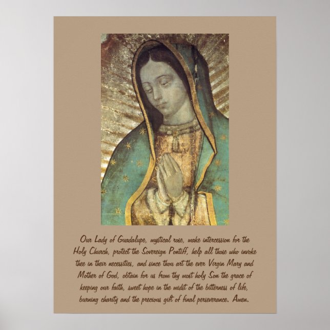 Prayer To Our Mother Of Guadalupe Poster (Front)