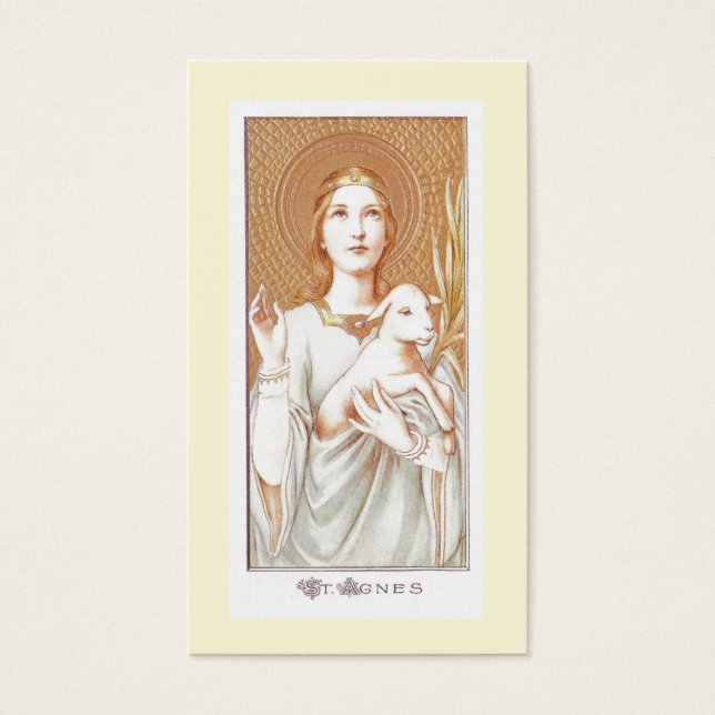 Prayer to Saint Agnes Holy Card (Front)