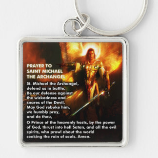 Prayer to Saint Michael The Archangel Keychain