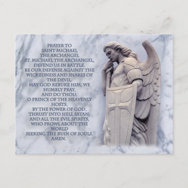 PRAYER TO SAINT MICHAEL THE ARCHANGEL POSTCARD (Front)