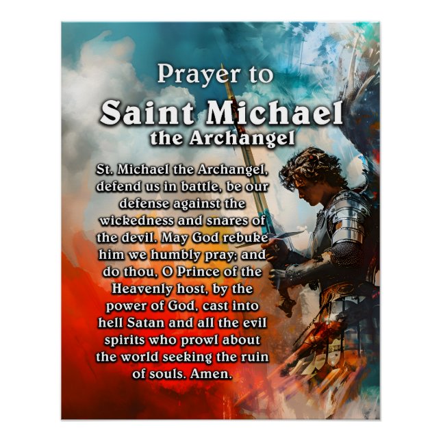Prayer to Saint Michael the Archangel  Poster (Front)