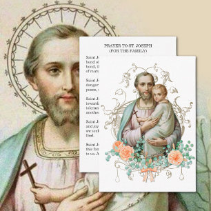 Prayer to St. Joseph for the Family Religious Business Card
