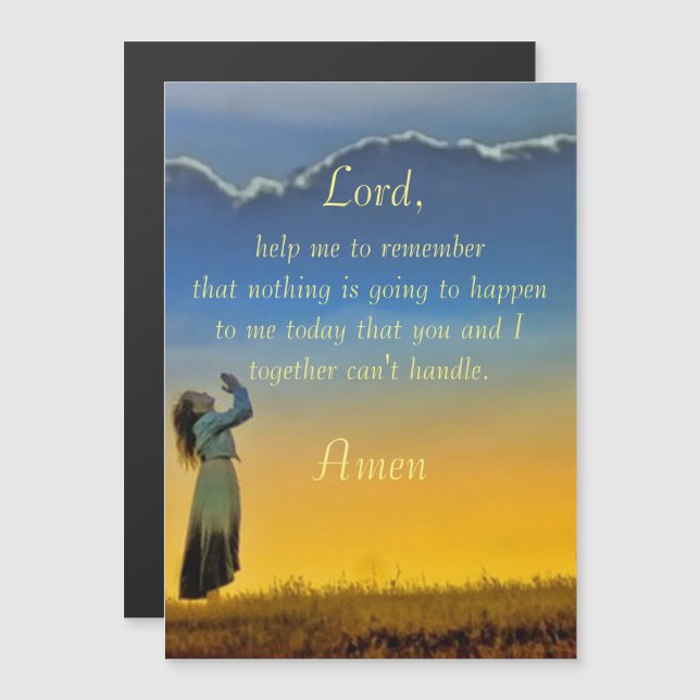Prayer to Start  Each Day Magnetic Invitation (Front/Back)