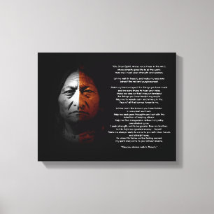Prayer to the Great Spirit, "Sitting Bull" quote Canvas Print