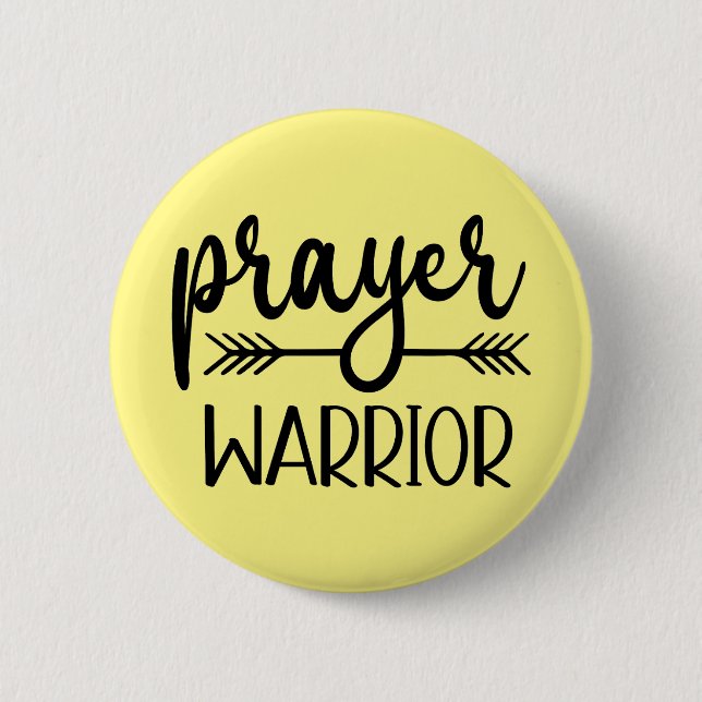 Prayer Warrior Christian 2 Inch Round Button (Front)