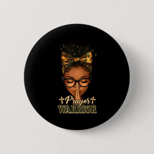 Prayer Warrior Christians Camo African American Af 2 Inch Round Button