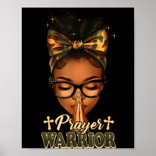 Prayer Warrior Christians Camo African American Af Poster