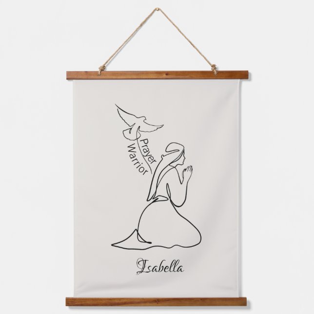 Prayer Warrior Design & Customize Name  Hanging Tapestry (Front)