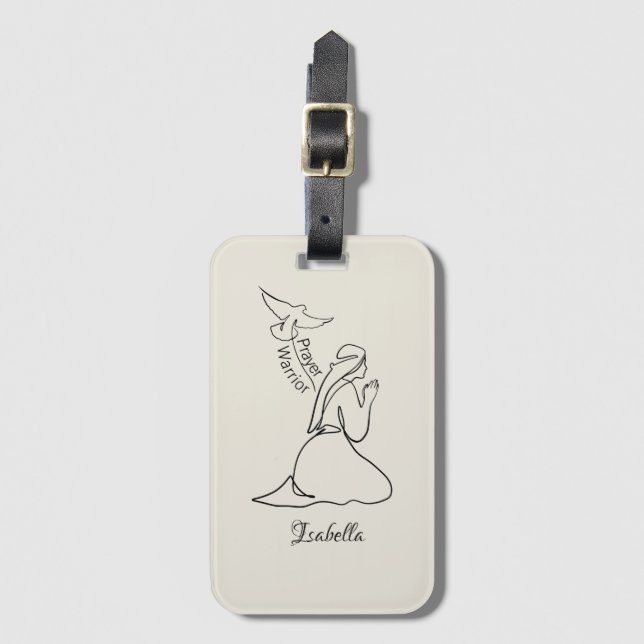 Prayer Warrior Design & Customize Name  Luggage Tag (Front Vertical)