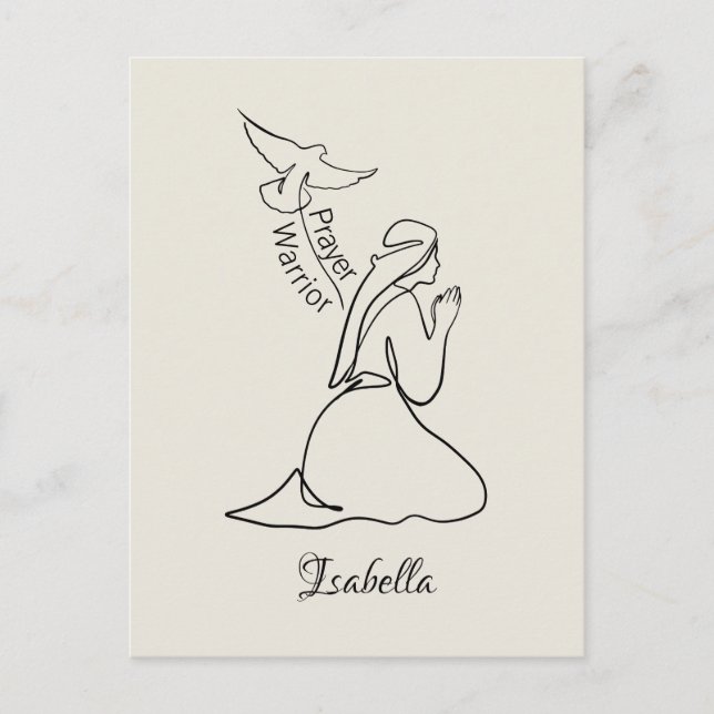 Prayer Warrior Design & Customize Name  Postcard (Front)