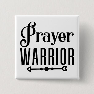 PRAYER WARRIOR Inspirational Christian Quote  2 Inch Square Button