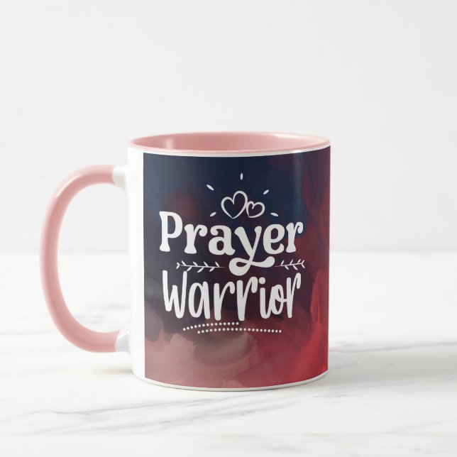 PRAYER WARRIOR Inspirational Christian Quote  Mug (Left)