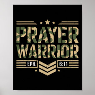 Prayer Warrior Jesus Christian Men Armour Of God S Poster
