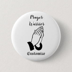 Prayer Warrior Praying Thunder_Cove 2 Inch Round Button