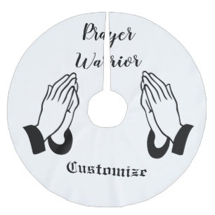 Prayer Warrior Praying Thunder_Cove Brushed Polyester Tree Skirt