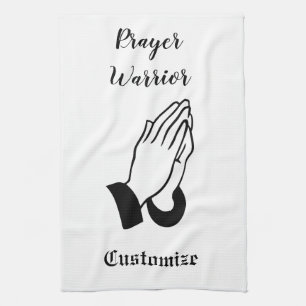 Prayer Warrior Praying Thunder_Cove Kitchen Towel