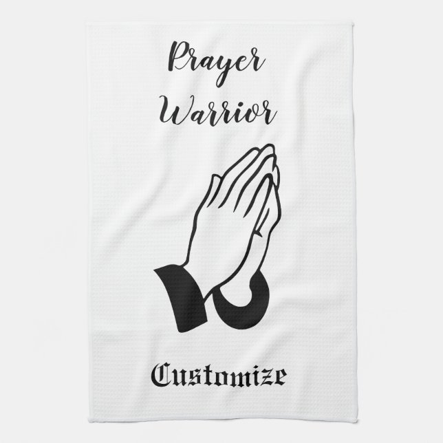 Prayer Warrior Praying Thunder_Cove Kitchen Towel (Vertical)