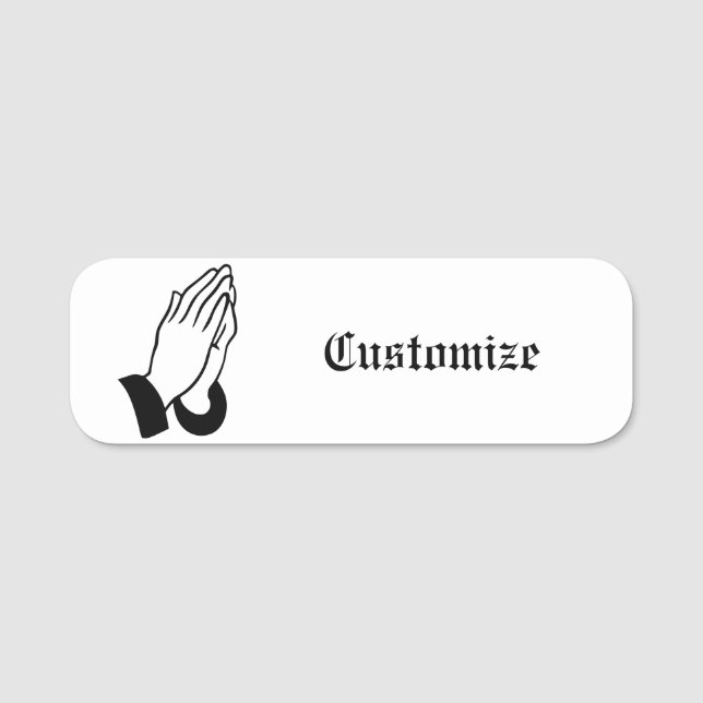 Prayer Warrior Praying Thunder_Cove Name Tag (Front)