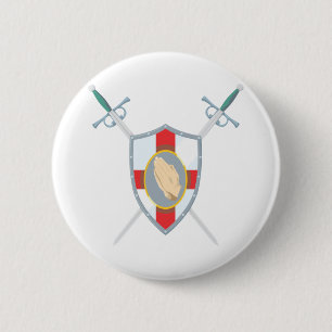 Prayer Warrior With Praying Hands 2 Inch Round Button