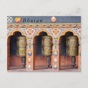 Prayer Wheels - Bhutan Postcard