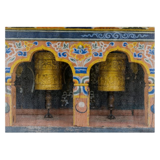 Prayer Wheels Cutting Board (Front)