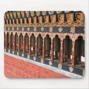 Prayer Wheels of the central square in Thimphu Mouse Pad