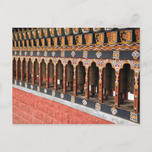 Prayer Wheels of the central square in Thimphu Postcard