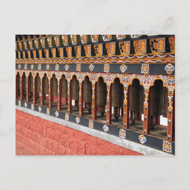 Prayer Wheels of the central square in Thimphu Postcard (Front)