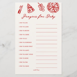 Prayers For Baby Pizza Baby Shower Games