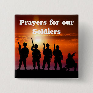 Prayers for our Soldiers 2 Inch Square Button