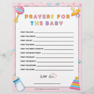 Prayers For The Baby [Baby Basics Pink] Letterhead