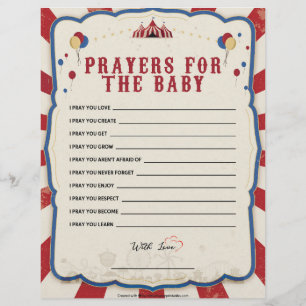 Prayers For The Baby [Circus Theme] Letterhead