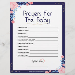 Prayers For The Baby [Floral Frame] Letterhead