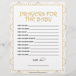Prayers For The Baby [Golden Lines] Letterhead
