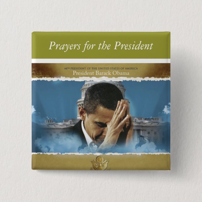Prayers for the President 2 Inch Square Button (Front)