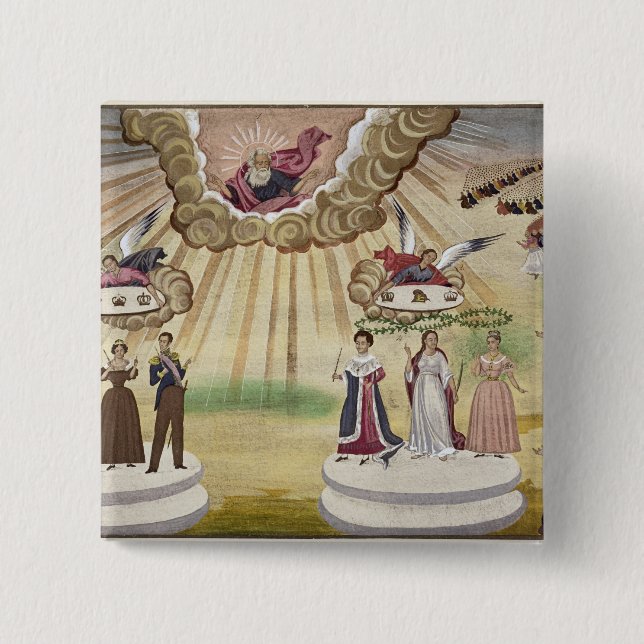 Prayers to the Gods for the Liberation of Greece, 2 Inch Square Button (Front)