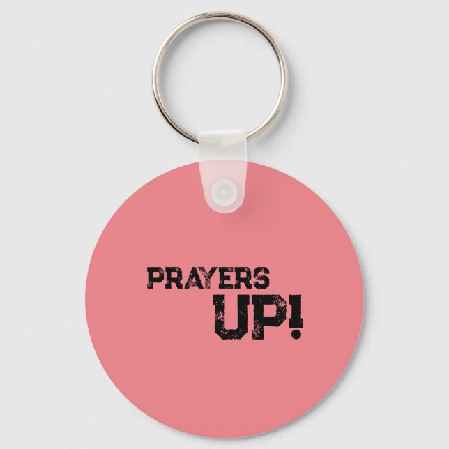 Prayers Up Peach Keychain (Front)