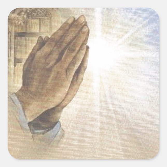 Praying%20Hands%202 Square Sticker (Front)