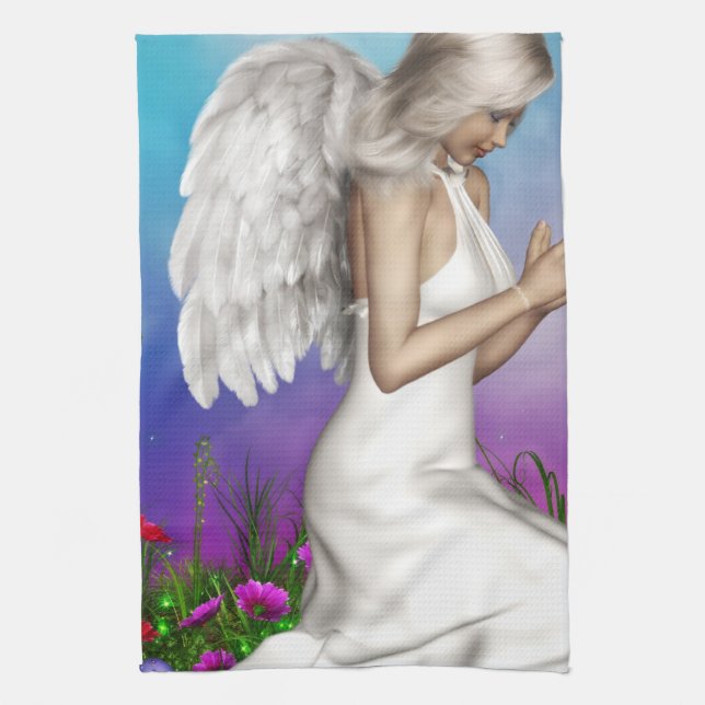 Praying Angel Kitchen Towel (Vertical)