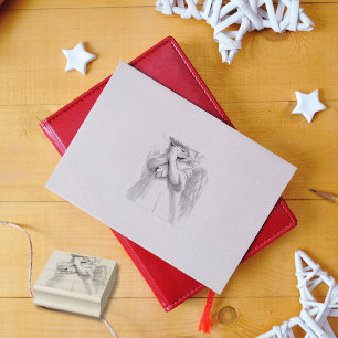 Praying Angel Little Girl Wings Rubber Stamp