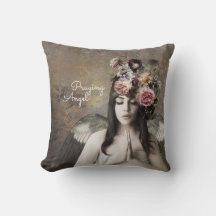 Praying Angel, Unique Customizable Throw Pillow