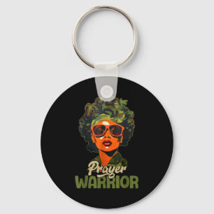 Praying Black Woman Afro Christian Sayings Prayer  Keychain