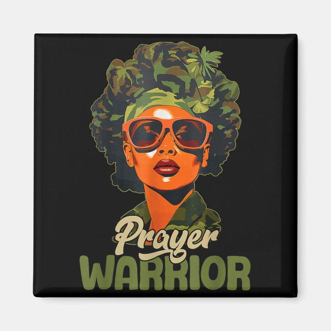 Praying Black Woman Afro Christian Sayings Prayer  Magnet (Front)