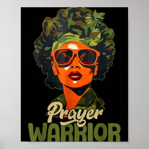 Praying Black Woman Afro Christian Sayings Prayer  Poster