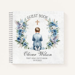 Praying Boy First Holly Communion Guest Book