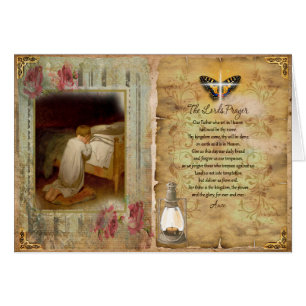 Praying Child Lord's Prayer card: Matthew 19:14